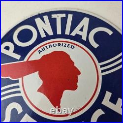 Vintage Pontiac Automobiles Sign Automobilia Porcelain Gas Pump Sign