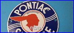 Vintage Pontiac Automobiles Sign Automobilia Porcelain Gas Pump Sign