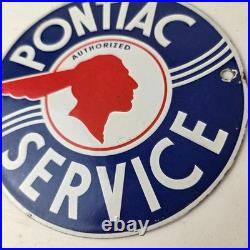 Vintage Pontiac Automobiles Sign Automobilia Porcelain Gas Pump Sign