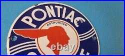 Vintage Pontiac Automobiles Sign Automobilia Porcelain Gas Pump Sign