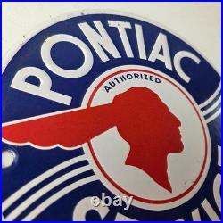 Vintage Pontiac Automobiles Sign Automobilia Porcelain Gas Pump Sign