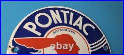 Vintage Pontiac Automobiles Sign Automobilia Porcelain Gas Pump Sign