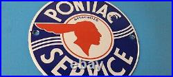 Vintage Pontiac Automobiles Sign Automobilia Porcelain Gas Pump Sign