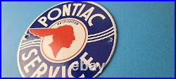 Vintage Pontiac Automobiles Sign Automobilia Porcelain Gas Pump Sign