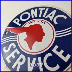 Vintage Pontiac Automobiles Sign Automobilia Porcelain Gas Pump Sign