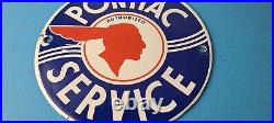 Vintage Pontiac Automobiles Sign Automobilia Porcelain Gas Pump Sign