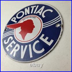 Vintage Pontiac Automobiles Sign Automobilia Porcelain Gas Pump Sign