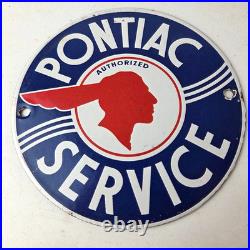 Vintage Pontiac Automobiles Sign Automobilia Porcelain Gas Pump Sign