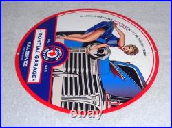 Vintage Pontiac Full Service Garage Woman Car+ Truck 12 Metal Gasoline Oil Sign