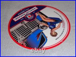 Vintage Pontiac Full Service Garage Woman Car+ Truck 12 Metal Gasoline Oil Sign