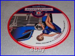 Vintage Pontiac Full Service Garage Woman Car+ Truck 12 Metal Gasoline Oil Sign