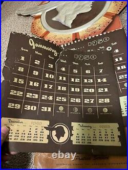 Vintage Pontiac Indian Head Service Shop 1950 dated Calendar
