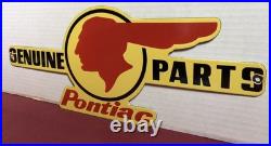 Vintage Pontiac Parts Dealer 18 Porcelain Auto Indian Dealership Sign