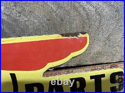 Vintage Pontiac Porcelain Sign Gas Station Car Old Dealer Motor Oil Service 18