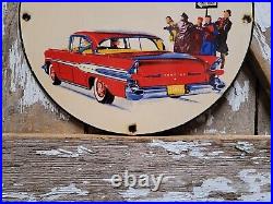 Vintage Pontiac Porcelain Sign Old 12 Car Dealer Automobile Advertising Plaque