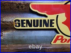 Vintage Pontiac Porcelain Sign Old Automobile Dealership Advertising 18 Diecut