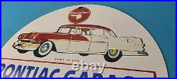 Vintage Pontiac Sign Automobilia Garage Full Service Porcelain Gas Pump Sign