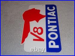 Vintage Pontiac V8 Sports Car Indian Chief 12 Metal Gm Truck, Gasoline Oil Sign