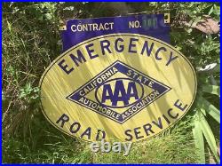 Vintage Porcelain Advertising Sign AAA California State Automobile Association