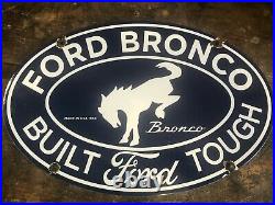 Vintage Porcelain Ford Bronco Auto Sign