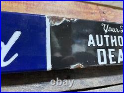 Vintage Porcelain Ford Sign Car Dealer Door Push Bar 32 Soda Beverage Gas Oil