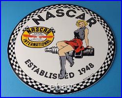 Vintage Porcelain Nascar Stock Racing Sign Gas Service Station Garage Sign