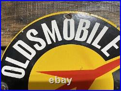 Vintage Porcelain Oldsmobile Sign 12 Car Dealership Old Plaque Automobile Sales