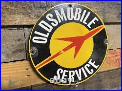 Vintage Porcelain Oldsmobile Sign 12 Car Dealership Old Plaque Automobile Sales