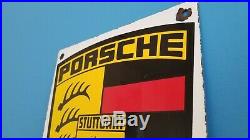 Vintage Porcelain Porsche Dealership Service Station Stuttgart Automobile Sign