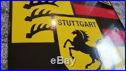 Vintage Porcelain Porsche Service Stuttgart Dealership Sales Gas Automobile Sign
