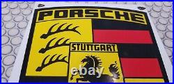 Vintage Porsche Porcelain Gas Auto Vw German Service Station Dealership Sign