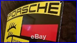 Vintage Porsche Porcelain Gas Automobile Stuttgart Dealership Service Sign