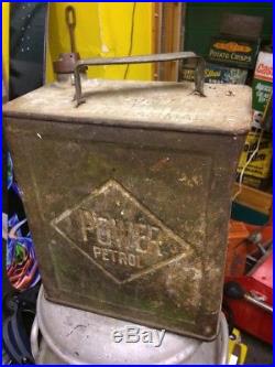 Vintage Power Petrol Can With Brass Pratts Top Free Shipping