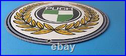 Vintage Puch Mopeds Sign Porcelain Gas Pump Service Bicycle Auto Bike Sign