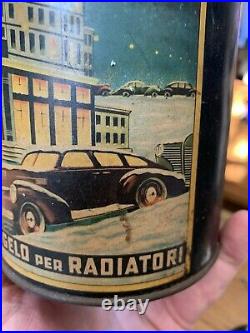Vintage RARE Arexons Italian Antifreeze Automobile Graphic Winter Can