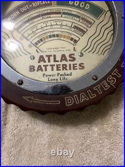 Vintage RARE Early Atlas Supply Car Battery Tester Rotating Dial Capacitest 1941