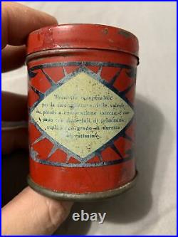Vintage RARE Italian Auto Antique Racing Car Graphic Oil Can Tin Arexons