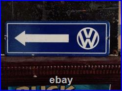 Vintage RARE Volkswagen Sign VW Sales Automobile Gas Pump Porcelain Sign Arrow