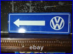 Vintage RARE Volkswagen Sign VW Sales Automobile Gas Pump Porcelain Sign Arrow