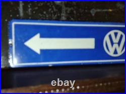 Vintage RARE Volkswagen Sign VW Sales Automobile Gas Pump Porcelain Sign Arrow