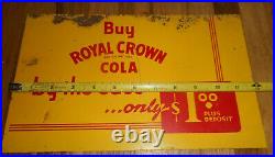 Vintage ROYAL CROWN RC COLA SODA BUY A CASE ADVERTISING METAL SIGN
