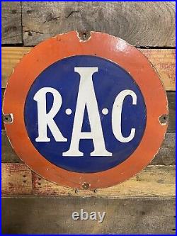 Vintage Rac Porcelain Sign British Royal Automobile Club Private Social Athletic