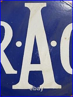 Vintage Rac Porcelain Sign British Royal Automobile Club Private Social Athletic