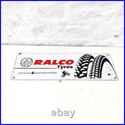 Vintage Ralco Tyres Automobile Advertising Enamel Sign Board Collectible EB234