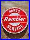 Vintage-Rambler-Porcelain-Sign-Used-Car-Dealer-Sales-Service-Department-USA-12-01-xc