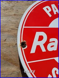 Vintage Rambler Porcelain Sign Used Car Dealer Sales Service Department USA 12