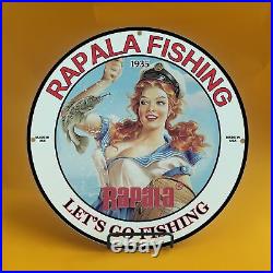 Vintage Rapala Gasoline Porcelain Gas Service Station Auto Pump Plate Sign