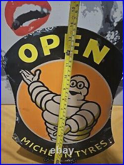 Vintage Rare 14 Michelin Tires Man Porcelain Sign Car Gas Truck