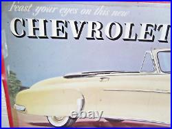 Vintage Rare 1949 Chevrolet Car Skyeline Deluxe Advertisement Subway Bus Poster