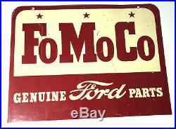 Vintage Rare 1950's FoMoCo Ford Motor Company Red Logo Metal Sign